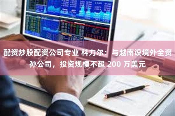 配资炒股配资公司专业 科力尔：与越南设境外全资孙公司，投资规模不超 200 万美元